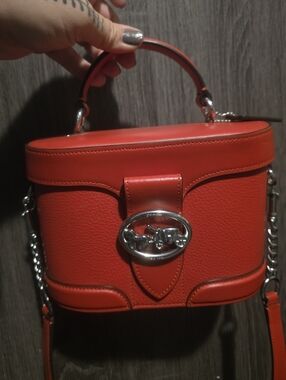 ‼️RESERVED FOR NANCY‼️Coach Georgie Gem Crossbody bag in red pebble leather.